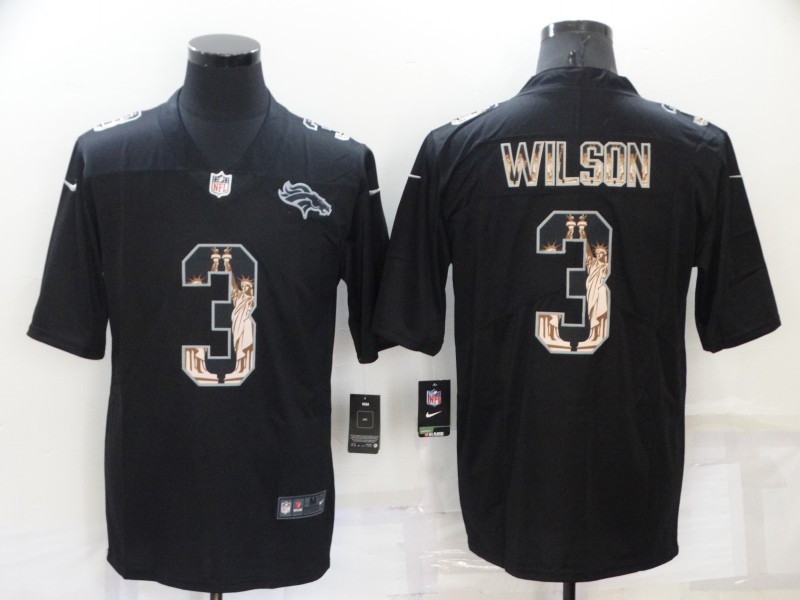 Men's Denver Broncos Russell Wilson #3 Black Jersey